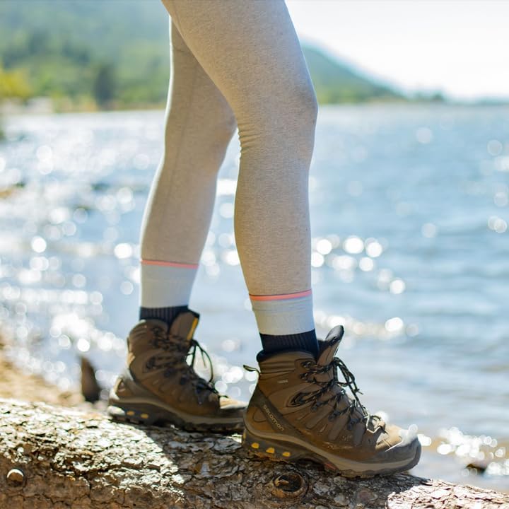 Dr Motion Compression Crew Socks For Women Outdoor Hiking Walking With Enhanced Cushion And Breathable Arch Support 3 Pairs - Image 3